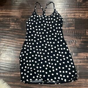 Black & white spotted outdoor voices exercise dress